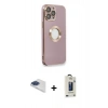 MARSİLYAN™- iPhone 13 Pro Max Kılıf İz Form Serisi - Siyah Bilvis Hayalet Cam Ekran Koruyucu + Pers Alüminyum Kamera Lens - LT