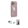 MARSİLYAN™- iPhone 13 Pro Max Kılıf İz Form Serisi - Siyah Bilvis Hayalet Cam Ekran Koruyucu + Pers Alüminyum Kamera Lens - LT
