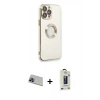 MARSİLYAN™- iPhone 13 Pro Max Kılıf İz Form Serisi - Siyah Bilvis Hayalet Cam Ekran Koruyucu + Rainbow Kamera Lens Koruma Cam - MI