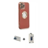 MARSİLYAN™- iPhone 13 Pro Max Kılıf İz Form Serisi - Siyah Bilvis Hayalet Cam Ekran Koruyucu + Rainbow Kamera Lens Koruma Cam - MI