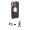 MARSİLYAN™- iPhone 13 Pro Max Kılıf İz Form Serisi - Siyah Bilvis Hayalet Cam Ekran Koruyucu + Rainbow Kamera Lens Koruma Cam - MI