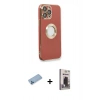 MARSİLYAN™- iPhone 13 Pro Max Kılıf İz Form Serisi - Siyah Bilvis Hayalet Cam Ekran Koruyucu + Mavi Shine Kamera Lens Koruma Cam
