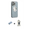 MARSİLYAN™- iPhone 13 Pro Max Kılıf İz Form Serisi - Siyah Bilvis Hayalet Cam Ekran Koruyucu + Mavi Shine Kamera Lens Koruma Cam