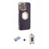 MARSİLYAN™- iPhone 13 Pro Max Kılıf İz Form Serisi - Siyah Bilvis Hayalet Cam Ekran Koruyucu + Mavi Shine Kamera Lens Koruma Cam
