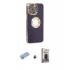 MARSİLYAN™- iPhone 13 Pro Max Kılıf İz Form Serisi - Siyah Bilvis Hayalet Cam Ekran Koruyucu + Mavi Shine Kamera Lens Koruma Cam