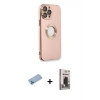 MARSİLYAN™- iPhone 13 Pro Max Kılıf İz Form Serisi - Siyah Bilvis Hayalet Cam Ekran Koruyucu + Mavi Shine Kamera Lens Koruma Cam