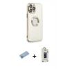 MARSİLYAN™- iPhone 13 Pro Max Kılıf İz Form Serisi - Siyah Bilvis Hayalet Cam Ekran Koruyucu + Mavi Shine Kamera Lens Koruma Cam