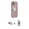 MARSİLYAN™- iPhone 13 Pro Max Kılıf İz Form Serisi - Siyah Bilvis Hayalet Cam Ekran Koruyucu + Rainbow Kamera Lens Koruma Cam - MR