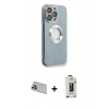 MARSİLYAN™- iPhone 13 Pro Max Kılıf İz Form Serisi - Siyah Bilvis Hayalet Cam Ekran Koruyucu + Rainbow Kamera Lens Koruma Cam - MR