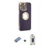 MARSİLYAN™- iPhone 13 Pro Max Kılıf İz Form Serisi - Siyah Bilvis Hayalet Cam Ekran Koruyucu + Pembe Shine Kamera Lens Koruma Cam