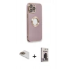 MARSİLYAN™- iPhone 13 Pro Max Kılıf İz Form Serisi - Siyah Bilvis Hayalet Cam Ekran Koruyucu + Pers Alüminyum Kamera Lens - GD