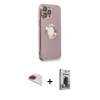 MARSİLYAN™- iPhone 13 Pro Max Kılıf İz Form Serisi - Siyah Bilvis Hayalet Cam Ekran Koruyucu + Pers Alüminyum Kamera Lens - KI
