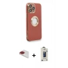 MARSİLYAN™- iPhone 13 Pro Max Kılıf İz Form Serisi - Siyah Bilvis Hayalet Cam Ekran Koruyucu + Pers Alüminyum Kamera Lens - KI