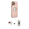 MARSİLYAN™- iPhone 13 Pro Max Kılıf İz Form Serisi - Siyah Bilvis Hayalet Cam Ekran Koruyucu + Pers Alüminyum Kamera Lens - KI