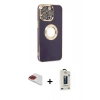 MARSİLYAN™- iPhone 13 Pro Max Kılıf İz Form Serisi - Siyah Bilvis Hayalet Cam Ekran Koruyucu + Pers Alüminyum Kamera Lens - KI