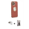 MARSİLYAN™- iPhone 13 Pro Max Kılıf İz Form Serisi - Siyah Bilvis Hayalet Cam Ekran Koruyucu + Pers Alüminyum Kamera Lens - GD