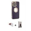 MARSİLYAN™- iPhone 13 Pro Max Kılıf İz Form Serisi - Siyah Bilvis Hayalet Cam Ekran Koruyucu + Pers Alüminyum Kamera Lens - KI