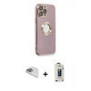 MARSİLYAN™- iPhone 13 Pro Max Kılıf İz Form Serisi - Siyah Bilvis Hayalet Cam Ekran Koruyucu + Pers Alüminyum Kamera Lens - SABE