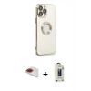 MARSİLYAN™- iPhone 13 Pro Max Kılıf İz Form Serisi - Siyah Bilvis Hayalet Cam Ekran Koruyucu + Pers Alüminyum Kamera Lens - KI