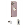 MARSİLYAN™- iPhone 13 Pro Max Kılıf İz Form Serisi - Siyah Bilvis Hayalet Cam Ekran Koruyucu + Pers Alüminyum Kamera Lens - GD