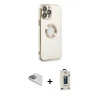 MARSİLYAN™- iPhone 13 Pro Max Kılıf İz Form Serisi - Siyah Bilvis Hayalet Cam Ekran Koruyucu + Pers Alüminyum Kamera Lens - SABE