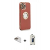 MARSİLYAN™- iPhone 13 Pro Max Kılıf İz Form Serisi - Siyah Bilvis Hayalet Cam Ekran Koruyucu + Pers Alüminyum Kamera Lens - GD