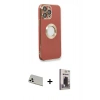 MARSİLYAN™- iPhone 13 Pro Max Kılıf İz Form Serisi - Siyah Bilvis Hayalet Cam Ekran Koruyucu + Rainbow Kamera Lens Koruma Cam - BZ