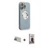 MARSİLYAN™- iPhone 13 Pro Max Kılıf İz Form Serisi - Siyah Bilvis Hayalet Cam Ekran Koruyucu + Rainbow Kamera Lens Koruma Cam - MR