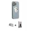 MARSİLYAN™- iPhone 13 Pro Max Kılıf İz Form Serisi - Siyah Bilvis Hayalet Cam Ekran Koruyucu + Rainbow Kamera Lens Koruma Cam - BZ