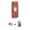 MARSİLYAN™- iPhone 13 Pro Max Kılıf İz Form Serisi - Siyah Bilvis Hayalet Cam Ekran Koruyucu + Rainbow Kamera Lens Koruma Cam - MI