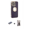 MARSİLYAN™- iPhone 13 Pro Max Kılıf İz Form Serisi - Siyah Bilvis Hayalet Cam Ekran Koruyucu + Renkli Kamera Lens Koruma Cam - SI
