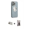 MARSİLYAN™- iPhone 13 Pro Max Kılıf İz Form Serisi - Siyah Bilvis Hayalet Cam Ekran Koruyucu + Rainbow Kamera Lens Koruma Cam - REGD