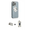 MARSİLYAN™- iPhone 13 Pro Max Kılıf İz Form Serisi - Siyah Bilvis Hayalet Cam Ekran Koruyucu + Rainbow Kamera Lens Koruma Cam - REGD