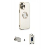 MARSİLYAN™- iPhone 13 Pro Max Kılıf İz Form Serisi - Siyah Bilvis Hayalet Cam Ekran Koruyucu + Rainbow Kamera Lens Koruma Cam - REGD