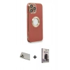 MARSİLYAN™- iPhone 13 Pro Max Kılıf İz Form Serisi - Siyah Bilvis Hayalet Cam Ekran Koruyucu + Rainbow Kamera Lens Koruma Cam - REGD