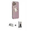 MARSİLYAN™- iPhone 13 Pro Max Kılıf İz Form Serisi - Siyah Bilvis Hayalet Cam Ekran Koruyucu + Rainbow Kamera Lens Koruma Cam - REGD