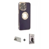MARSİLYAN™- iPhone 13 Pro Max Kılıf İz Form Serisi - Siyah Bilvis Hayalet Cam Ekran Koruyucu + Rainbow Kamera Lens Koruma Cam - REGD