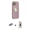 MARSİLYAN™- iPhone 13 Pro Max Kılıf İz Form Serisi - Siyah Bilvis Hayalet Cam Ekran Koruyucu + Renkli Kamera Lens Koruma Cam - SI