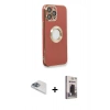 MARSİLYAN™- iPhone 13 Pro Max Kılıf İz Form Serisi - Siyah Bilvis Hayalet Cam Ekran Koruyucu + Pers Alüminyum Kamera Lens - SABE