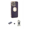 MARSİLYAN™- iPhone 13 Pro Max Kılıf İz Form Serisi - Siyah Bilvis Hayalet Cam Ekran Koruyucu + Turuncu Renkli Kamera Lens Koruma Cam