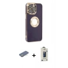 MARSİLYAN™- iPhone 13 Pro Max Kılıf İz Form Serisi - Siyah Bilvis Hayalet Cam Ekran Koruyucu + Renkli Kamera Lens Koruma Cam - YL