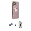MARSİLYAN™- iPhone 13 Pro Max Kılıf İz Form Serisi - Siyah Bilvis Hayalet Cam Ekran Koruyucu + Renkli Kamera Lens Koruma Cam - YL