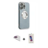 MARSİLYAN™- iPhone 13 Pro Max Kılıf İz Form Serisi - Siyah Joko 5D Cam + Pers Alüminyum Kamera Lens - GI