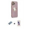 MARSİLYAN™- iPhone 13 Pro Max Kılıf İz Form Serisi - Siyah Joko 5D Cam + Gökkuşağı Shine Kamera Lens Koruma Cam