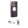 MARSİLYAN™- iPhone 13 Pro Max Kılıf İz Form Serisi - Siyah Joko 5D Cam + Pers Alüminyum Kamera Lens - GD