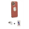 MARSİLYAN™- iPhone 13 Pro Max Kılıf İz Form Serisi - Siyah Joko 5D Cam + Pers Alüminyum Kamera Lens - GD