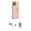 MARSİLYAN™- iPhone 13 Pro Max Kılıf İz Form Serisi - Siyah Joko 5D Cam + Pers Alüminyum Kamera Lens - GD