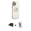 MARSİLYAN™- iPhone 13 Pro Max Kılıf İz Form Serisi - Siyah Joko 5D Cam + Raze Metal Kamera Lens - GD