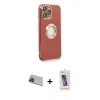 MARSİLYAN™- iPhone 13 Pro Max Kılıf İz Form Serisi - Siyah Joko 5D Cam + Rainbow Kamera Lens Koruma Cam - MI
