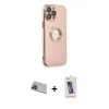 MARSİLYAN™- iPhone 13 Pro Max Kılıf İz Form Serisi - Siyah Joko 5D Cam + Rainbow Kamera Lens Koruma Cam - MI
